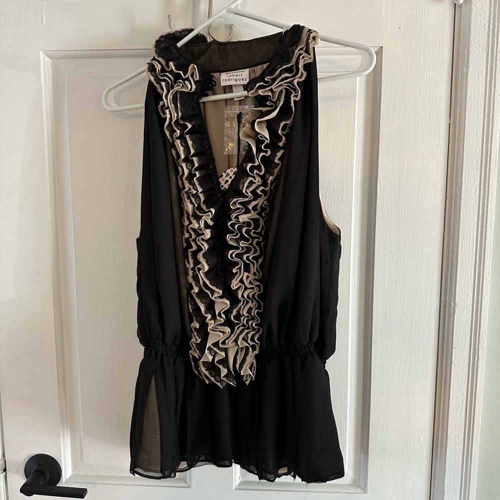Dressy black sleeveless top